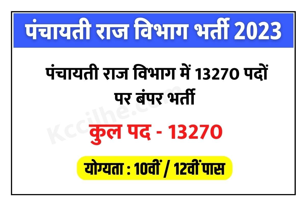 Bihar Panchayati Raj Vibhag Vacancy 2023