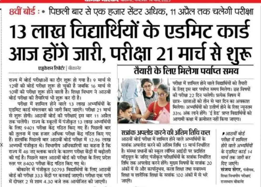 Rajasthan Board 8th Class