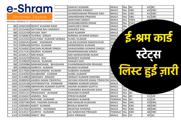 E Shram List Status