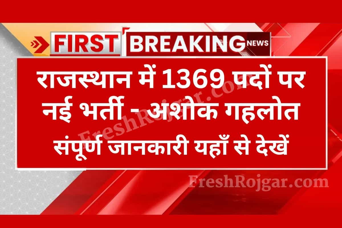 Rajasthan New Vacancy 2023